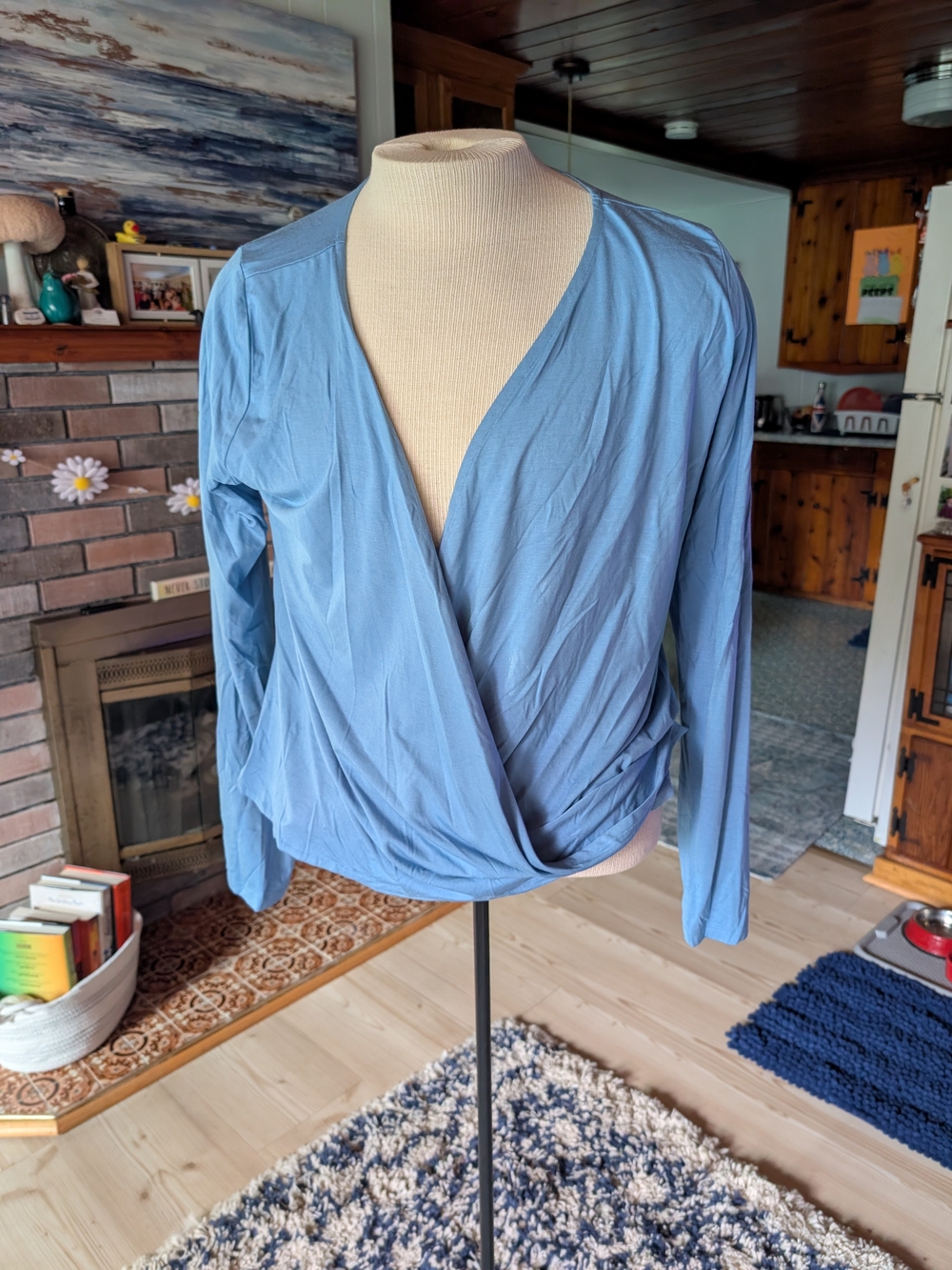 Coolibar Light Blue Long Sleeve Wrap-Front Top